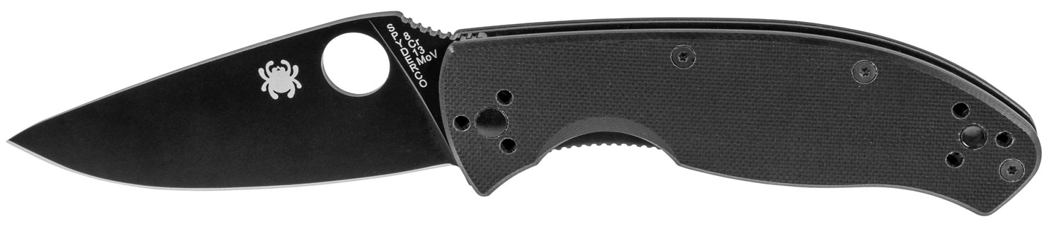 Spyderco C122GBBKP Tenacious 3.39" Folding Drop Point Plain Black Matte 8Cr13MoV SS Blade Black Textured G10 Handle Includes Pocket Clip