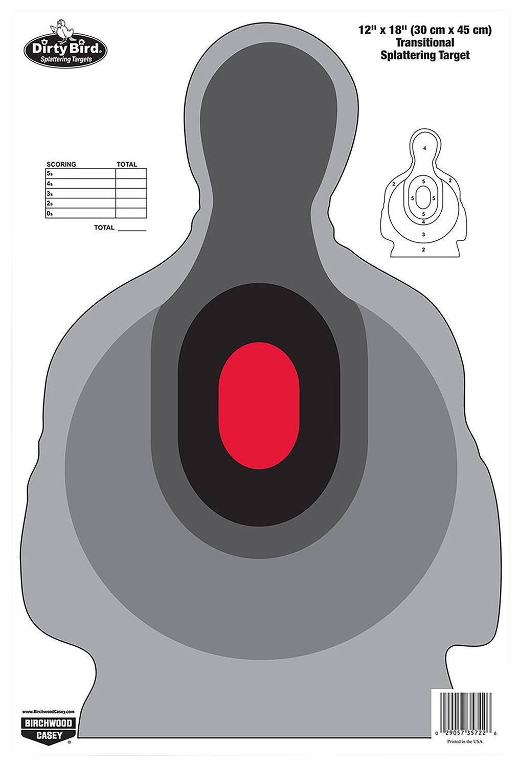 Birchwood Casey 35727 Dirty Bird Silhouette Tagboard Target 12" x 18" 8 Per Pkg