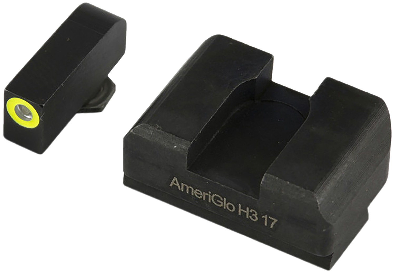 AmeriGlo GL611 Optic Compatible Sight Set for Glock XL Tall Green Tritium LumiGreen Outline Front Sight-Black Rear Sight