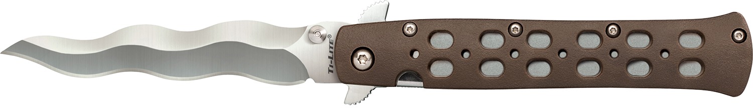 Cold Steel CS-26SK4 Ti-Lite 4" Folding Plain Kris AUS 10A Steel Blade/Flat Dark Earth Griv-Ex Handle