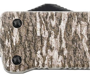 Templar Knife LZMOB321 Premium Weighted Large 3.55" OTF Drop Point Plain Black Oxide Stonewashed D2 Steel Blade, 5.25" Mossy Oak Bottomland Aluminum Zinc Alloy Handle