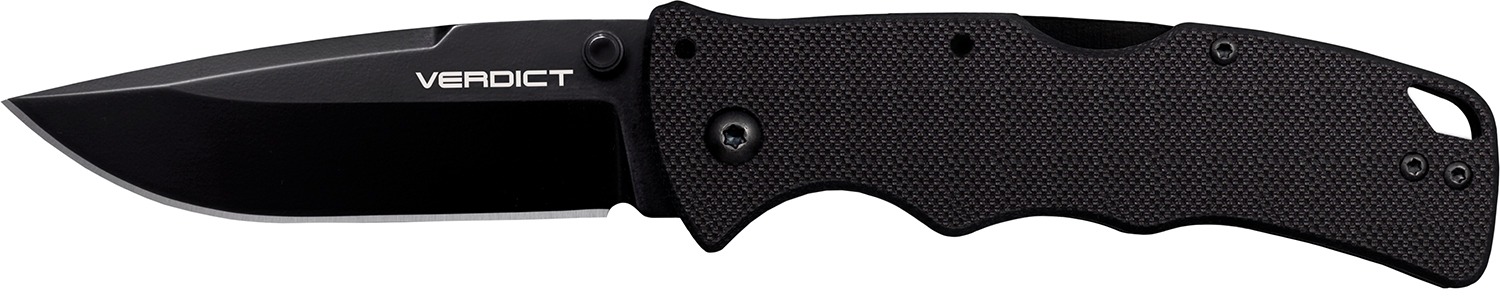 Cold Steel CSFLC3SP10A Verdict 3" Folding Spear Point Plain Black Matte AUS-10A SS Blade/Black G10 Handle Includes Belt Clip