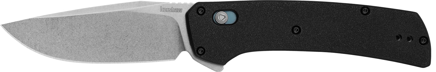 Kershaw 2047 Layup 3.40" Folding Drop Point Plain Stonewashed D2 Steel Blade, Black GFN Handle