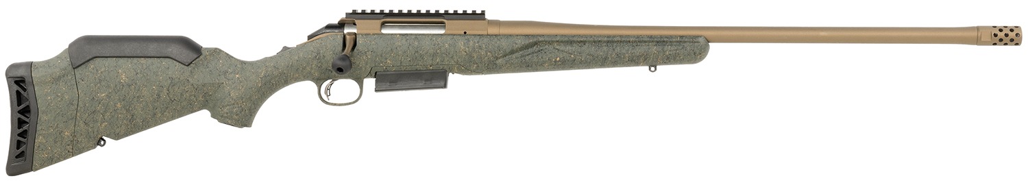Ruger 46937 American II Predator Full Size 400 Legend 5+1 22" Burnt Bronze Cerakote Threaded Barrel & Alloy Steel Receiver w/Picatinny Rail, Green Splatter Adj LOP Synthetic Stock