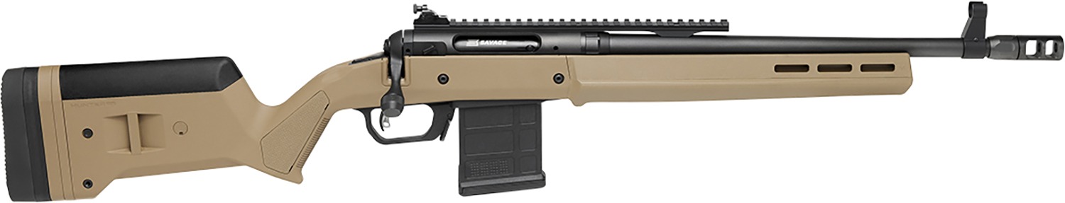 Savage Arms 58190 110 Scout Full Size 300 Blackout 10+1 16.50" Flat Dark Earth Threaded Barrel, Picatinny Rail Carbon Steel Receiver, Magpul Hunter Synthetic Stock