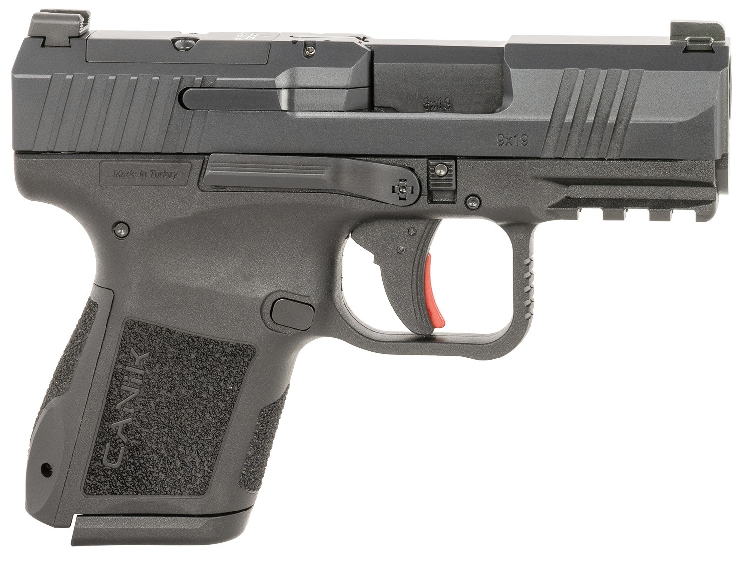 Canik HG7651CAN Mete MC9 *CA Compliant Micro-Compact Frame 9mm Luger 10+1 3.18" Steel Barrel, Black Cerakote Optic Ready/Serrated Steel Slide, Black Polymer Frame w/Picatinny Rail, Textured Grip