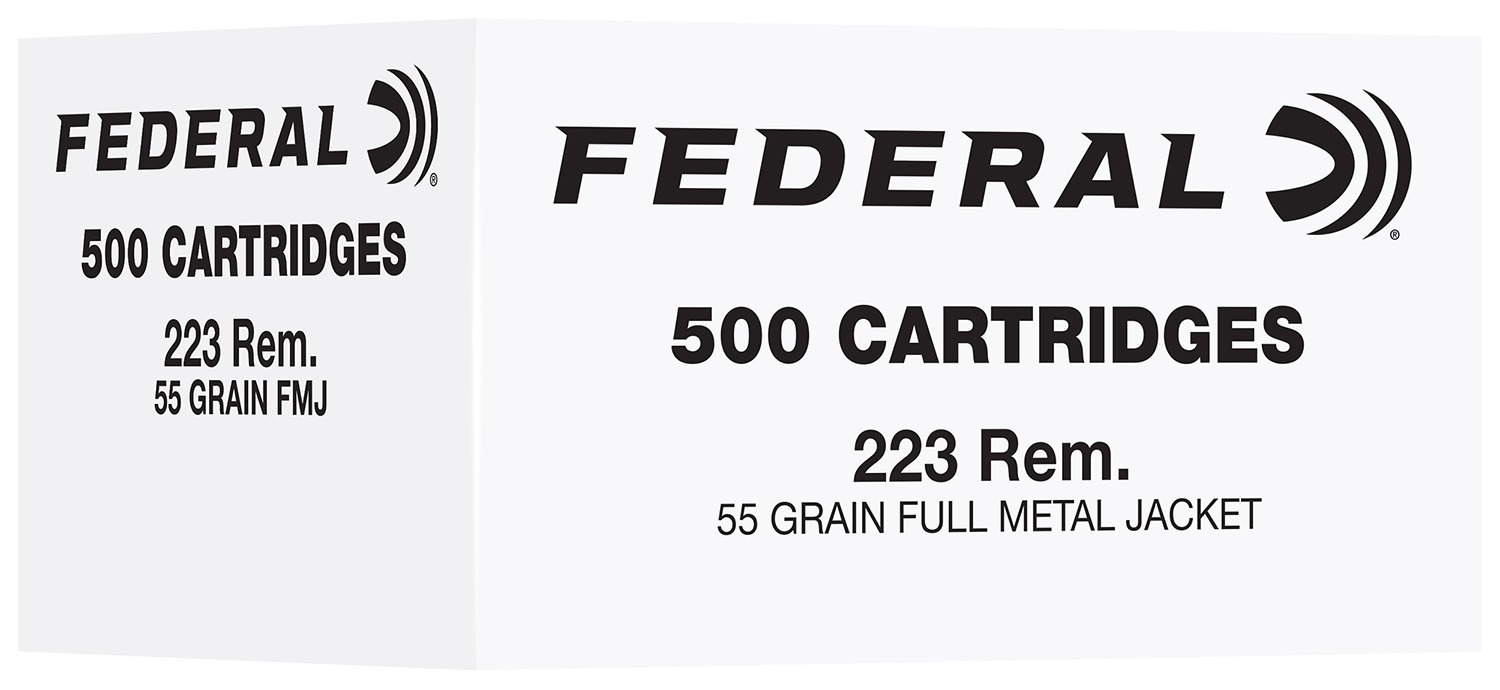 Federal FC223F500 223Rem 55gr Full Metal Jacket 500 Per Box/2 Case