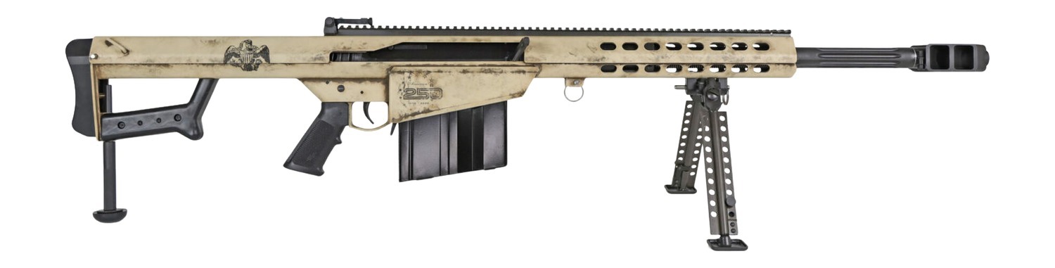 Barrett 20152 M82A1 America 250 50 BMG 10+1 Black Fluted Barrel, Steel Receiver w/Picatinny Rail, QD BiPod Forend. M-LOK Handguard, Black Polymer Grip