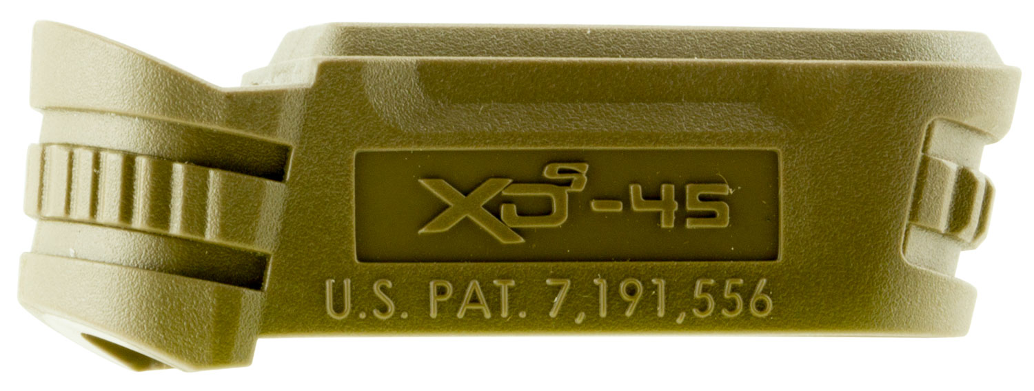 Springfield Armory XDS5002MFDE Backstrap Sleeve made of Polymer with Flat Dark Earth & 1 Piece Design for 45 ACP Springfield XD-S with #2 Backstrap & 3.30" Barrel