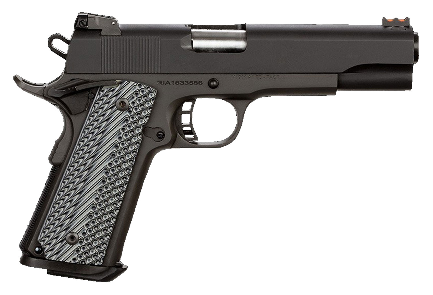 Rock Island 51991 Rock Ultra FS 10mm Auto Caliber with 5" Barrel, 8+1 Capacity, Overall Black Parkerized Finish Steel, Beavertail Frame, Serrated Slide & Black/Gray G10 Grip