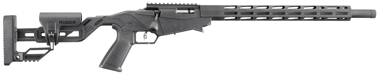 Ruger 8401 Precision Rimfire Full Size 22 LR 10+1 18" Black Threaded Barrel, Black Hard Coat Anodized Aluminum Receiver w/ Picatinny Rail, 15" M-LOK Handguards, Black Synthetic Adj Quick-Fit Precisio