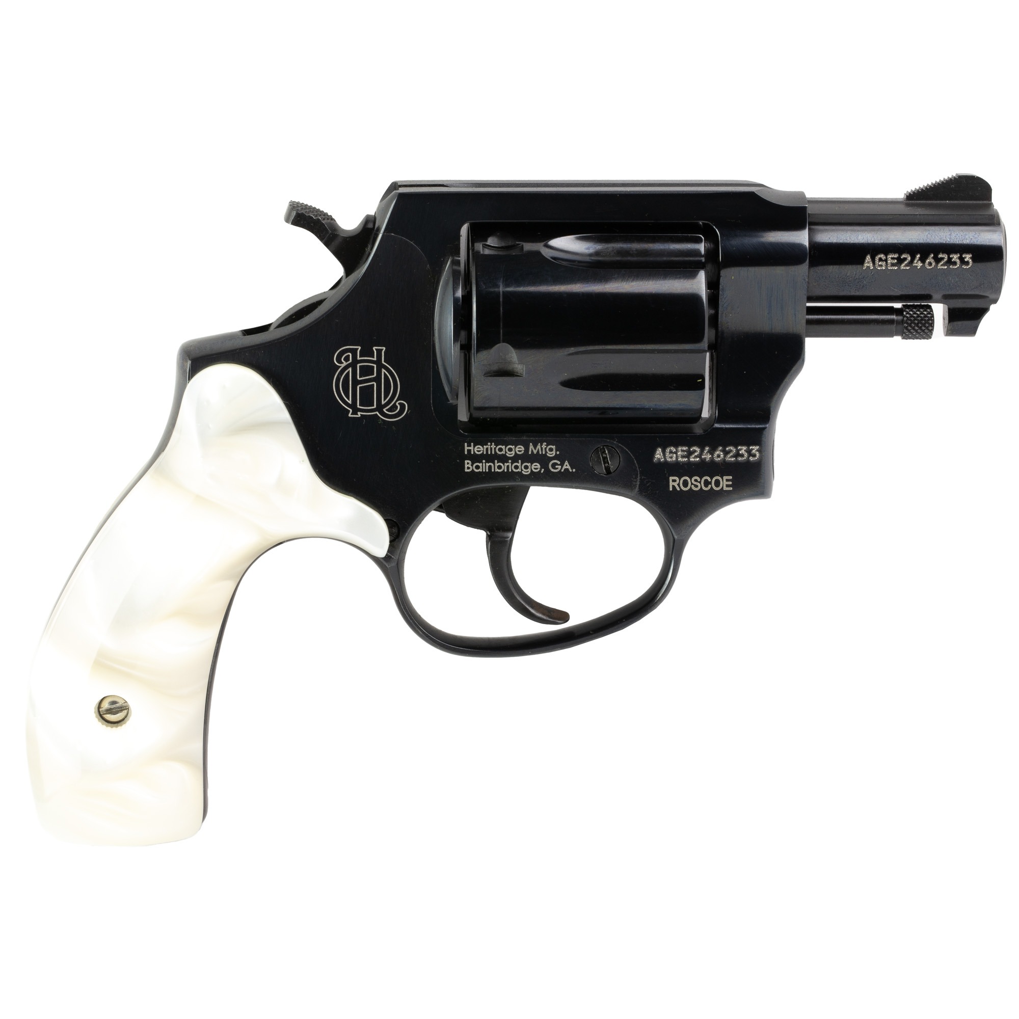 HERITAGE MANUFACTURING ROSCOE 38SPL BL/PEARL 2" 5RD