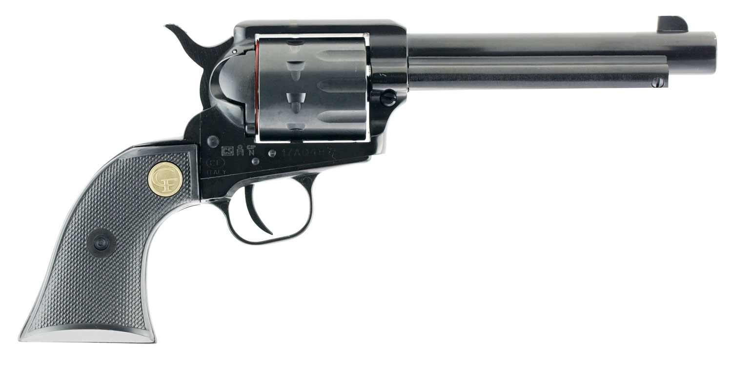 Chiappa Firearms CF340160D SAA 1873 Medium Frame 22 LR/22 WMR 10 Shot, 5.50" Blued Steel Barrel, Blued Steel Frame, Blued Cylinder, Black Polymer Grip, Exposed Hammer