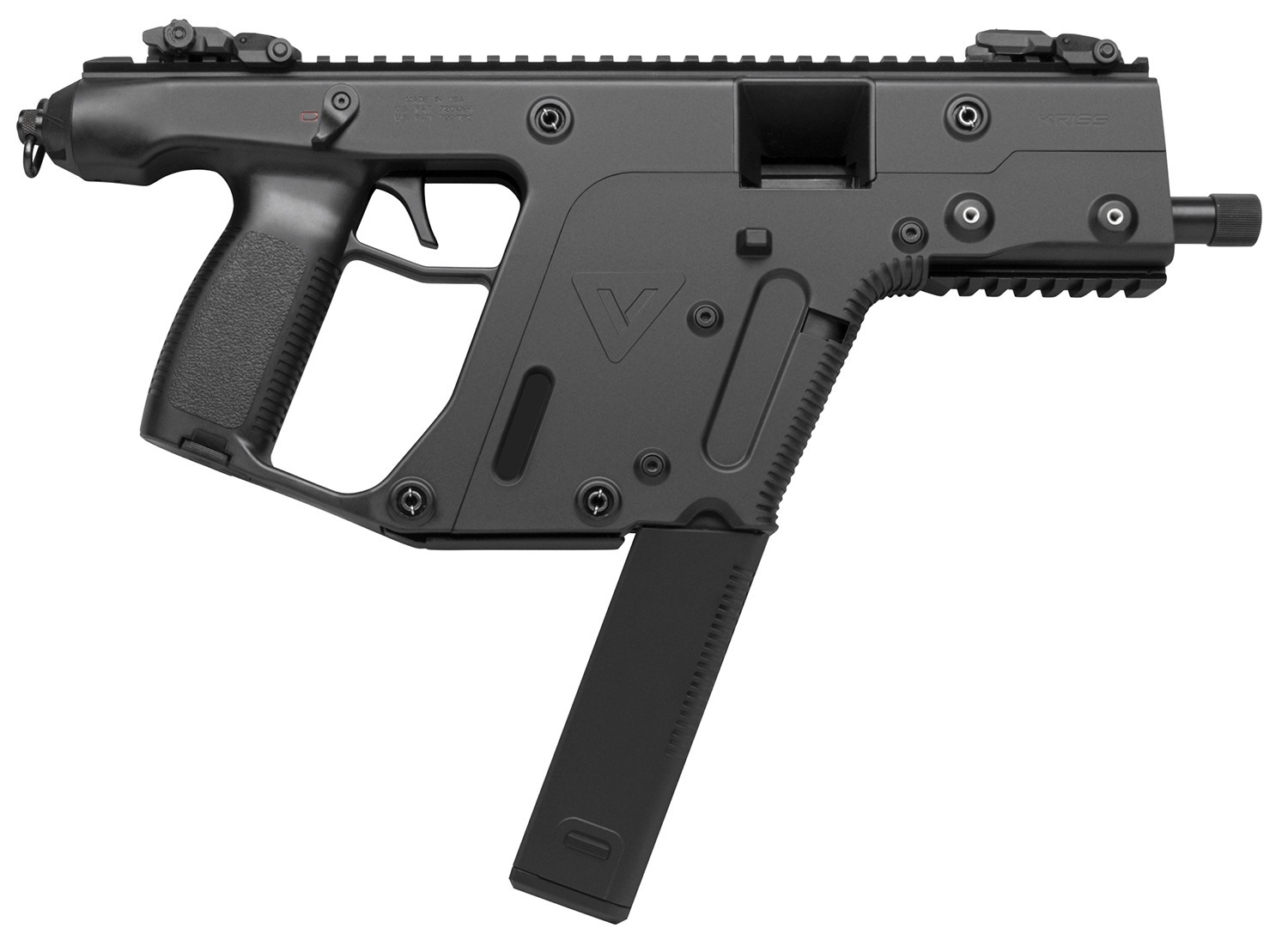 Kriss USA KV10PBL20 Vector SDP Gen2 10mm Auto 33+1 5.50" Black Nitride Threaded Barrel, Black Polymer Picatinny Rail Receiver, Black Polymer Grips, Glock Magazine Compatible