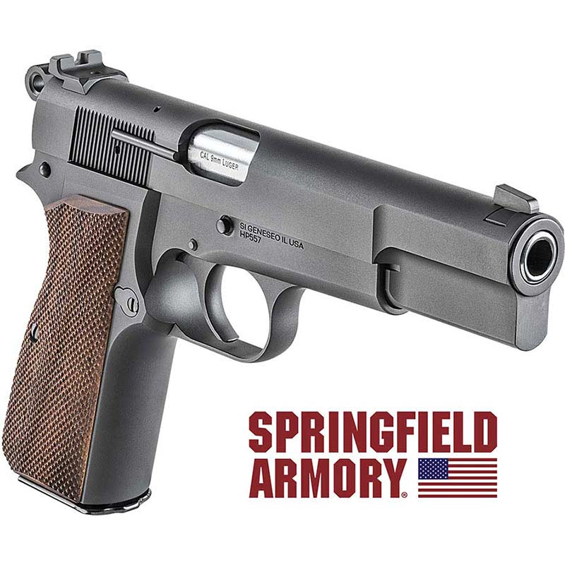 SA-35 9MM 4.7 inch barrel 15 Round Blued Manual Safety and Wood Grips