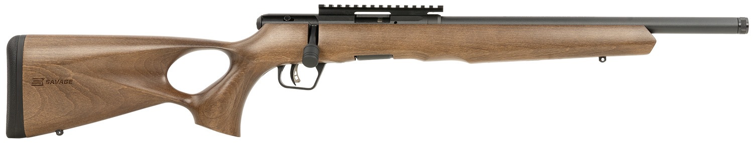 SAVAGE ARMS B17 17HMR BLK/WOOD 18" THD