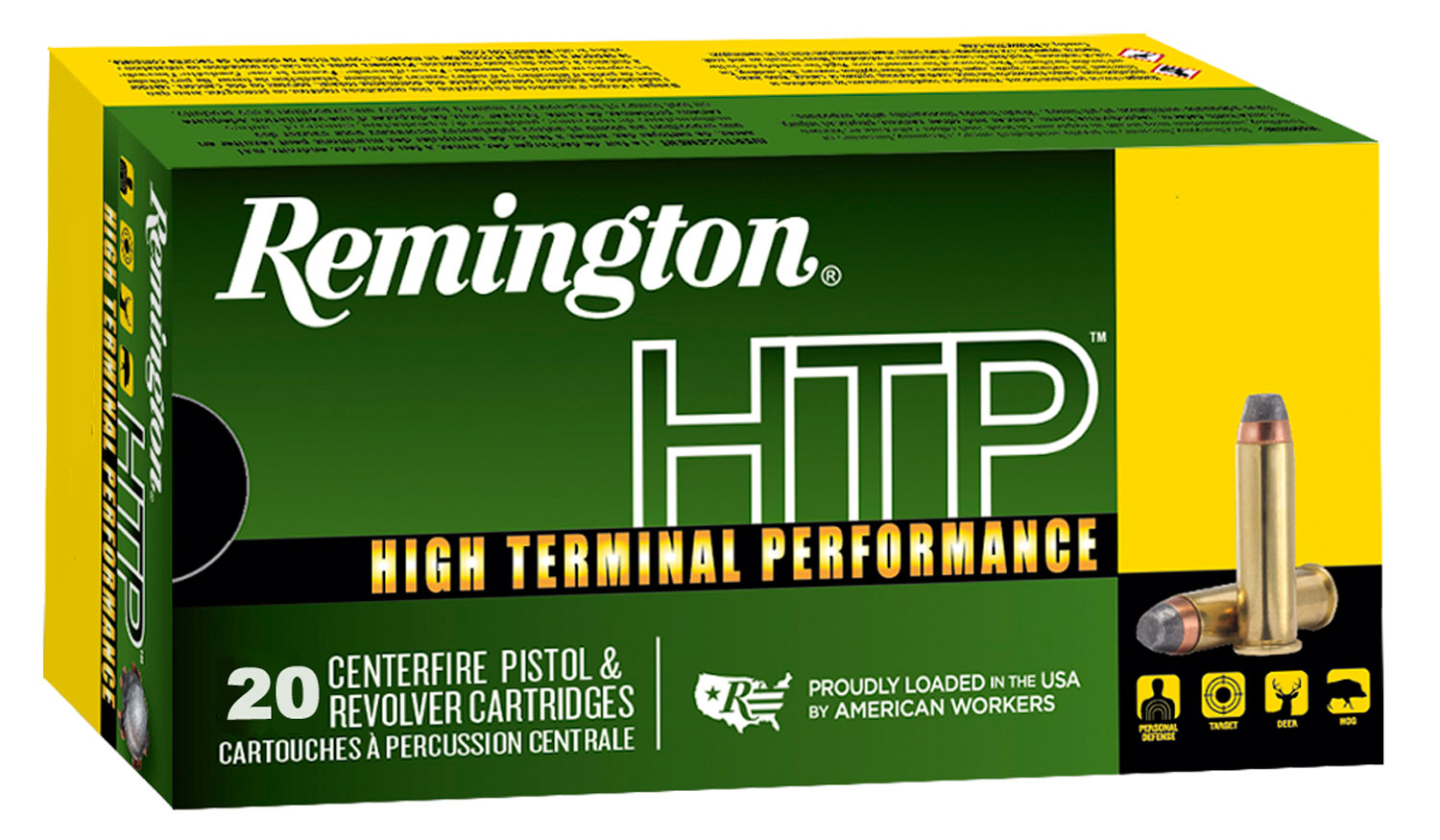 Remington Ammunition 22308 HTP 40S&W 180gr Jacketed Hollow Point 20 Per Box/25 Case