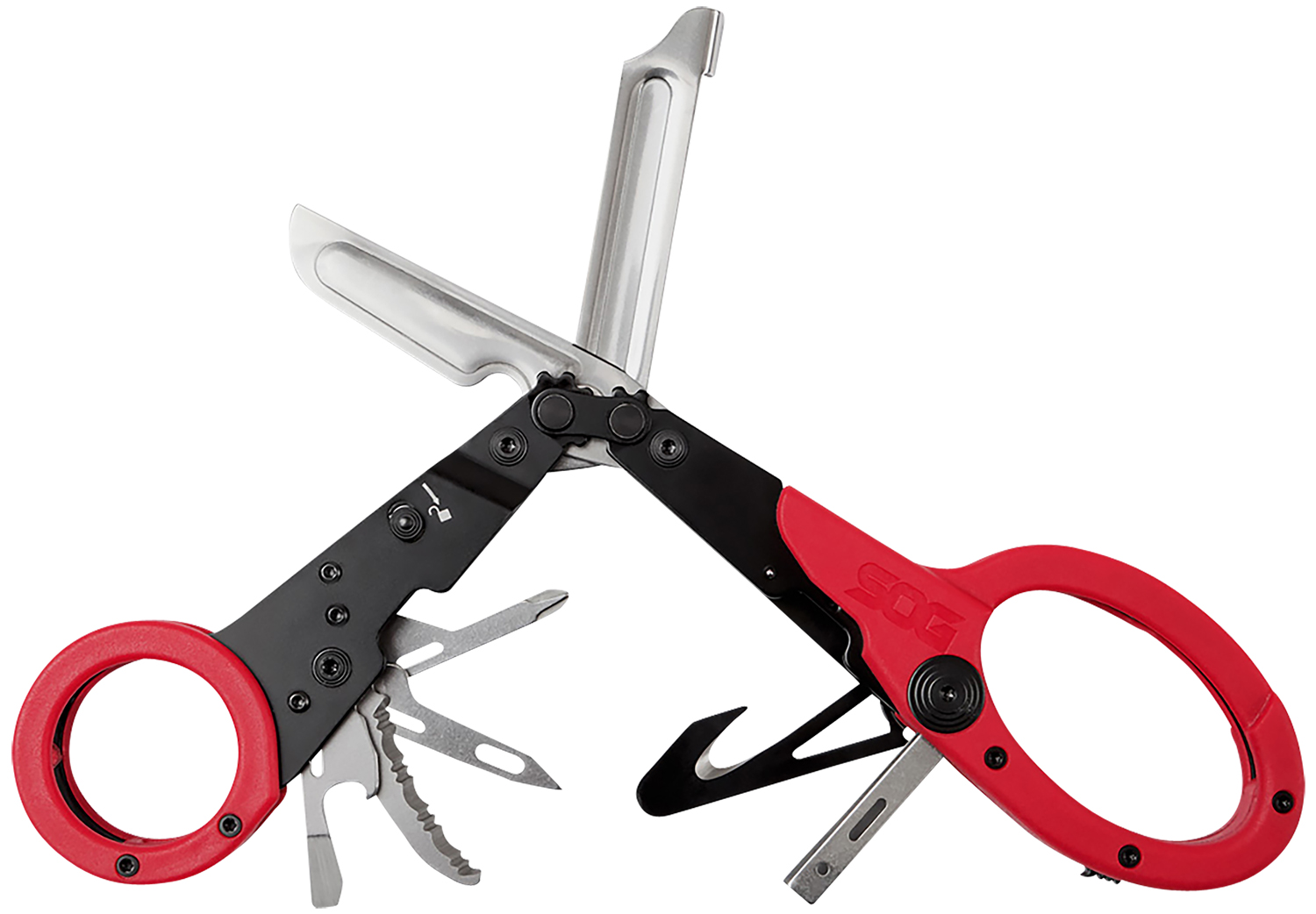 S.O.G SOG231250243 ParaShears 3Cr13MoV SS Plain Blade Red Features 11 Tools