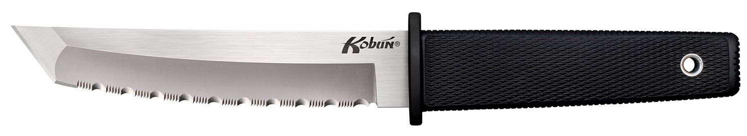 Cold Steel CS17TS Kobun 5.50" Fixed Tanto Serrated AUS-8A SS Blade/Black Checkered Kray-Ex Handle Includes Sheath