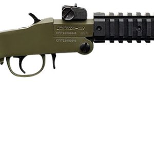 Chiappa Firearms 500266 Little Badger Full Size 22 LR 1 Shot, 16.50" OD Green Cerakote Steel Threaded Barrel, OD Green Cerakote Quad Picatinny Receiver, OD Green Cerakote Underfolding Wire Frame Stoc