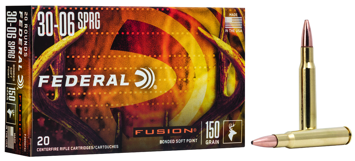 Federal F3006FS1 Fusion 30-06Springfield 150gr Bonded Soft Point 20 Per Box/10 Case