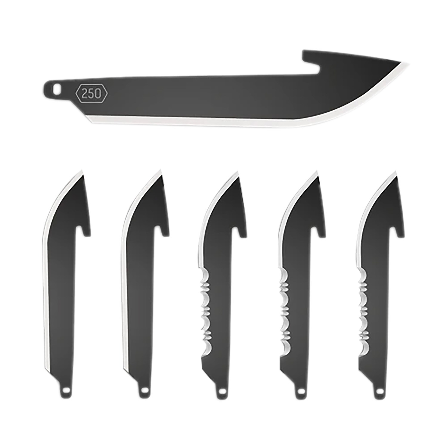 Outdoor Edge RRC25K6C 2.50" Drop Point Plain/Serrated Black Oxide 420J2 SS Blade 6 Blades