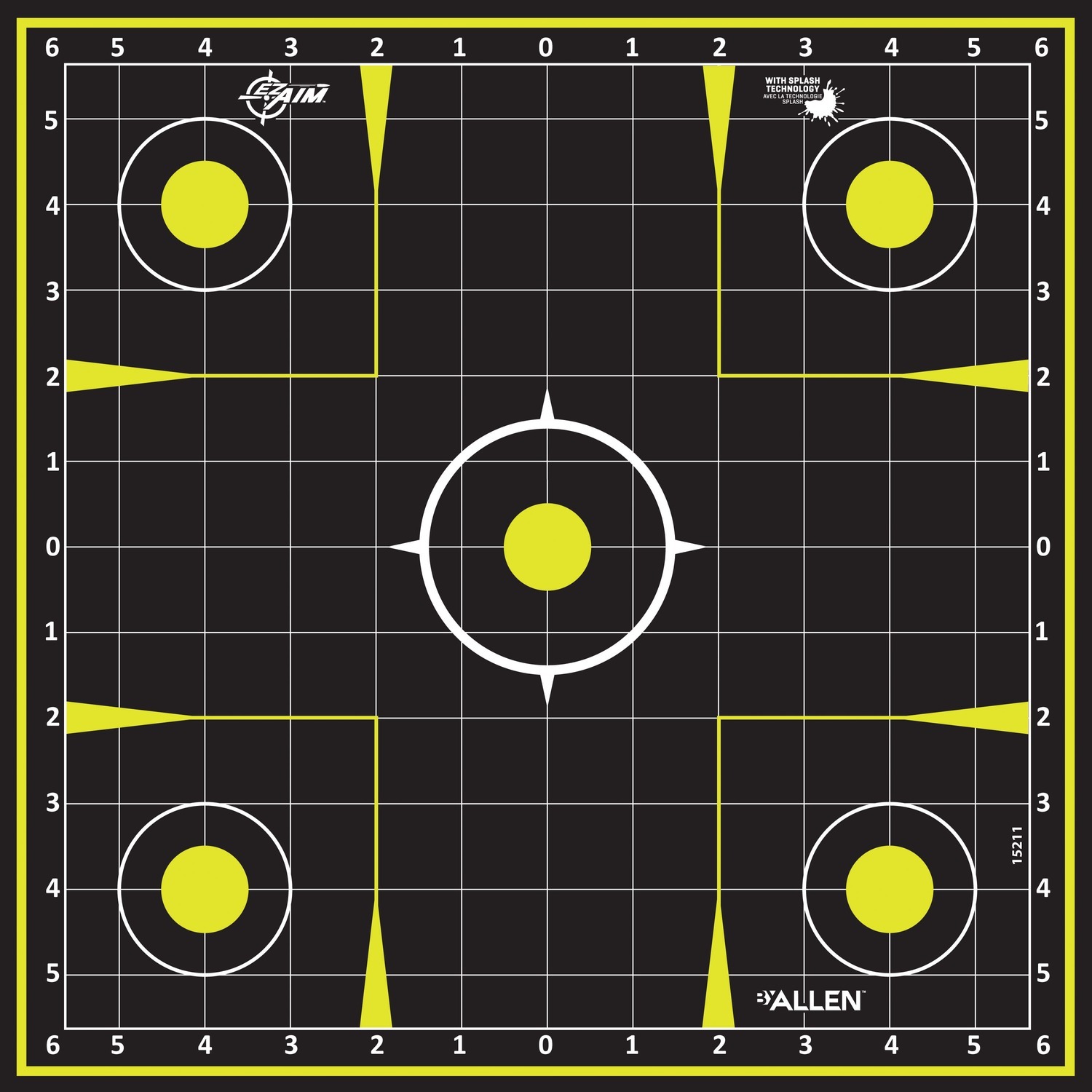 Allen 15211-30 EZ Aim Splash Hanging 12"x12" Black/Chartreuse 30 Pack