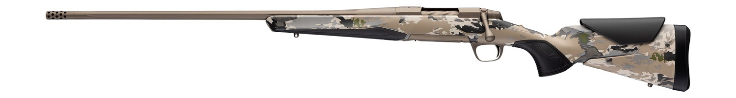 Browning 036125282 X-Bolt 2 Speed Full Size 6.5 Creedmoor 4+1 22" Smoked Bronze Cerakote Fluted Threaded Barrel & Steel Drilled & Tapped Receiver, Ovix Camo w/Black Overmold Adj Vari-Tech Synthetic St