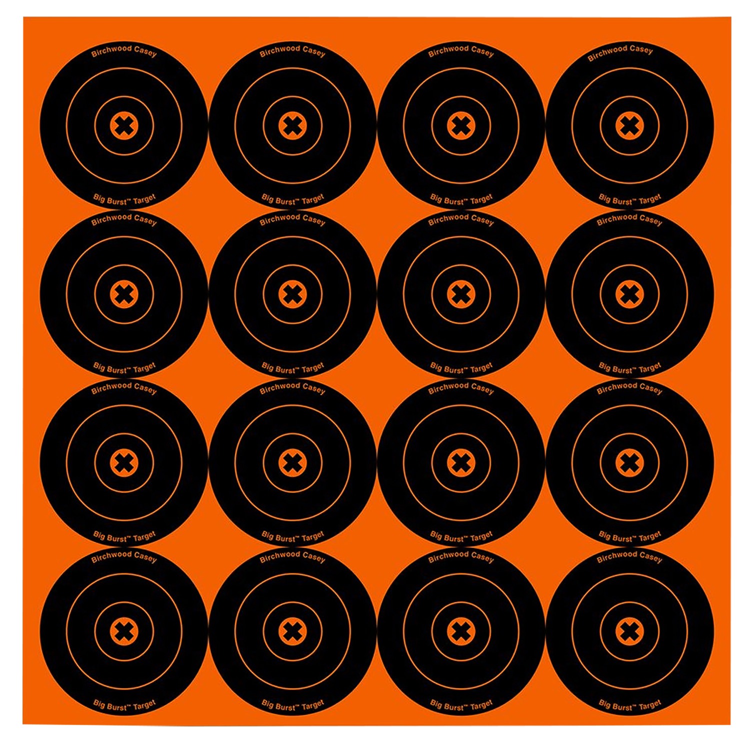 Birchwood Casey 36348 Big Burst Revealing Target Self-Adhesive Paper Black/Orange 3" Bullseye 48 Pack
