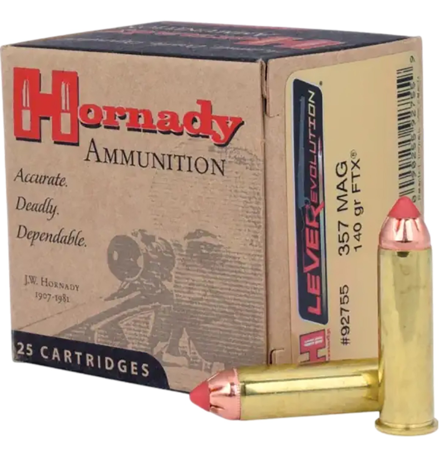 Hornady 92755 LEVERevolution 357Mag 140gr Hornady Flex Tip eXpanding 25 Per Box/10 Case