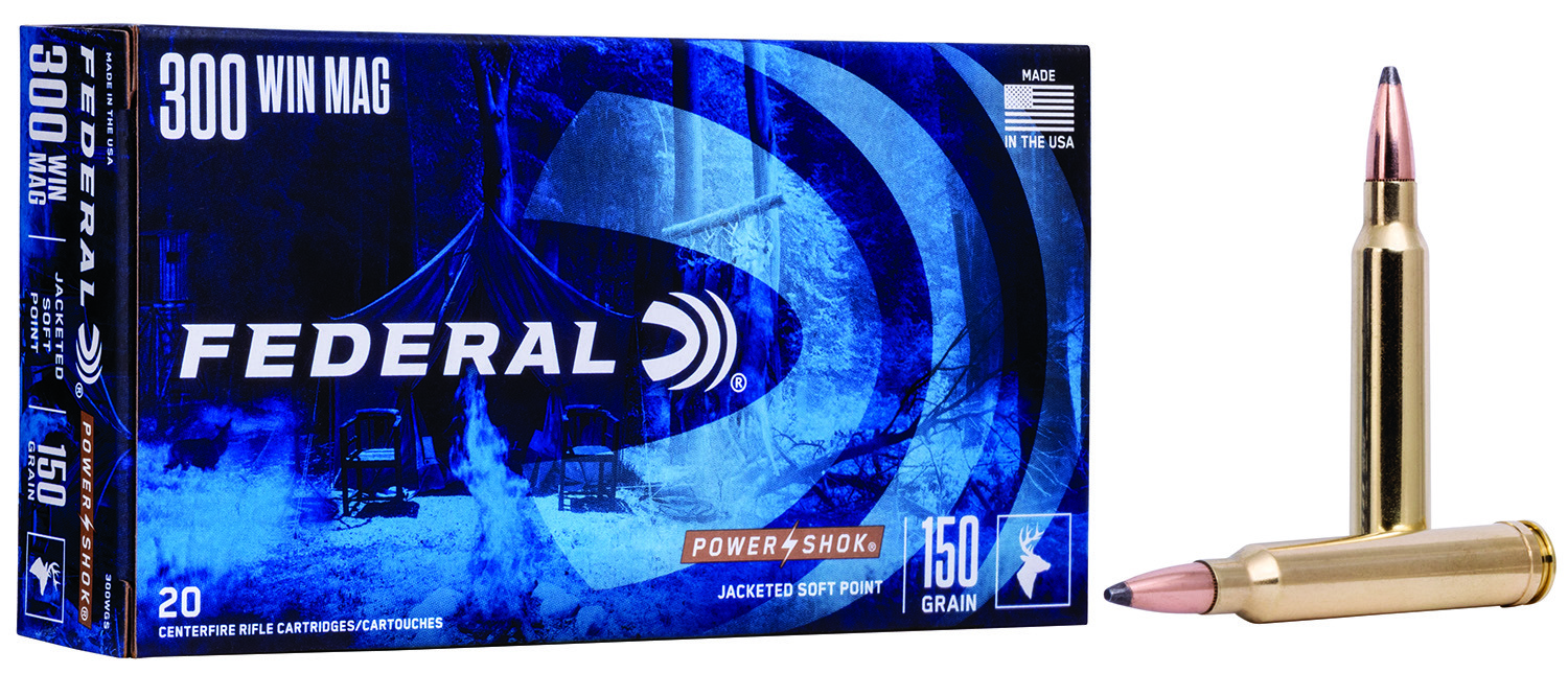 Federal 300WGS Power-Shok 300WinMag 150gr Jacketed Soft Point 20 Per Box/10 Case