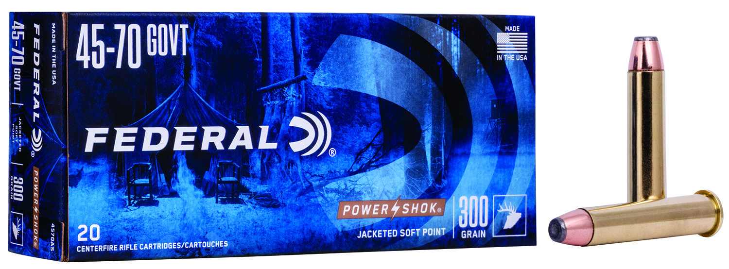 Federal 4570AS Power-Shok 45-70Gov 300gr Jacketed Soft Point 20 Per Box/10 Case