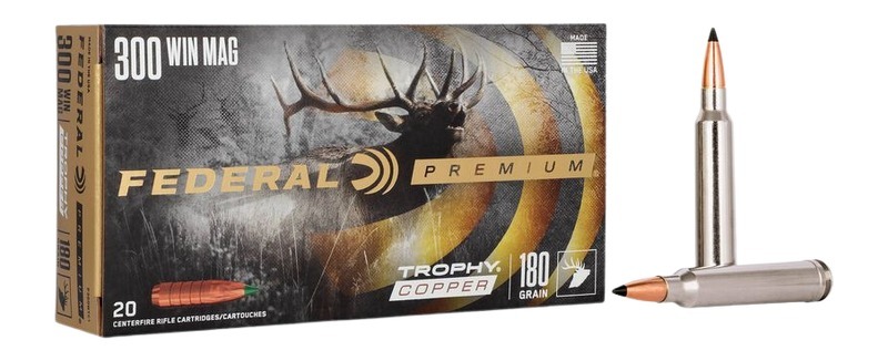 Federal P300WTC1 Premium 300WinMag 180gr Trophy Copper 20 Per Box/10 Case