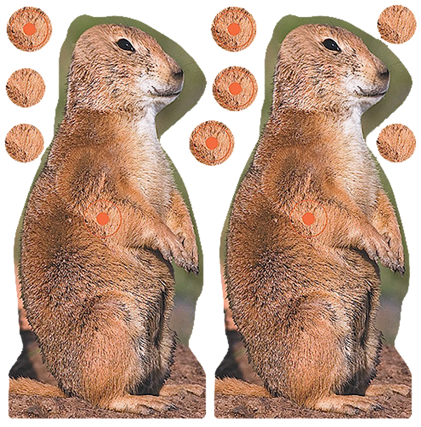 Birchwood Casey 34786 Shoot-N-C Reactive Target Self-Adhesive Paper Brown 8" Prairie Chuck 12 Pack