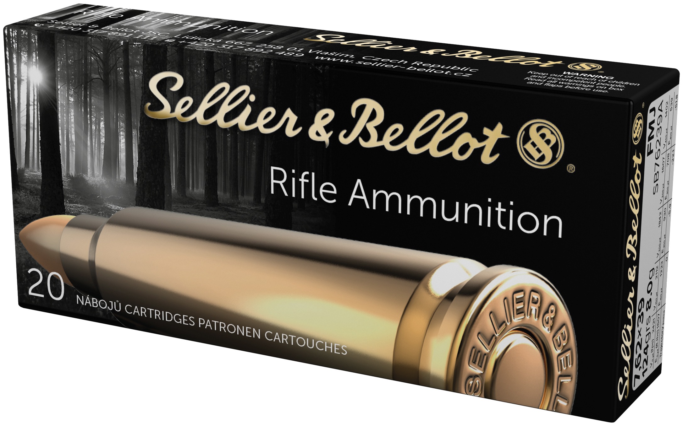 SB 7.62X39 124GR FMJ BRASS CASED 20/30