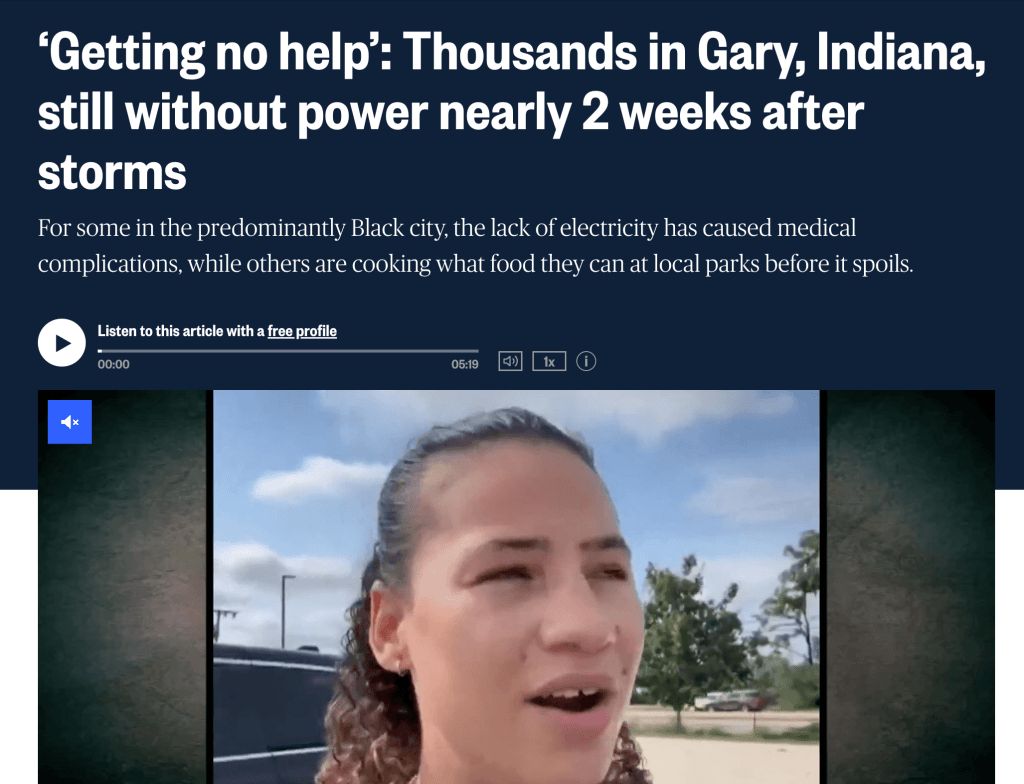 Gary Indiana Power Outage news article