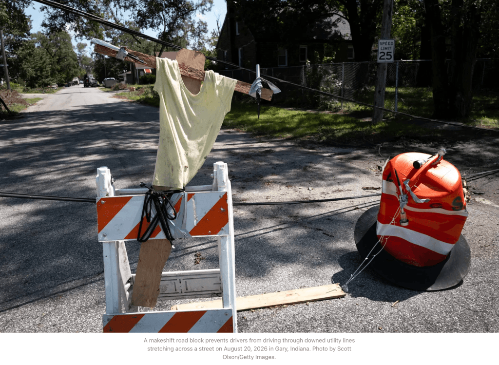 Gary Indiana Power Outage powerlines down