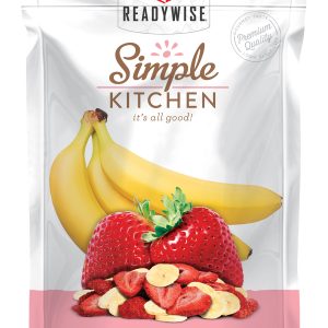 ReadyWise SK05009 Simple Kitchen Freeze Dried Fruit Strawberry & Bananas 1 Serving Pouch 6 Per Case