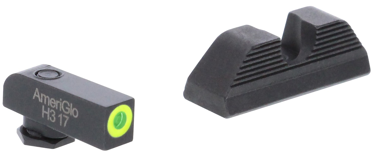 AmeriGlo GL352 Protector Sight Set for Glock Green Tritium LumiGreen Outline Front Sight-Black Serrated Rear Sight