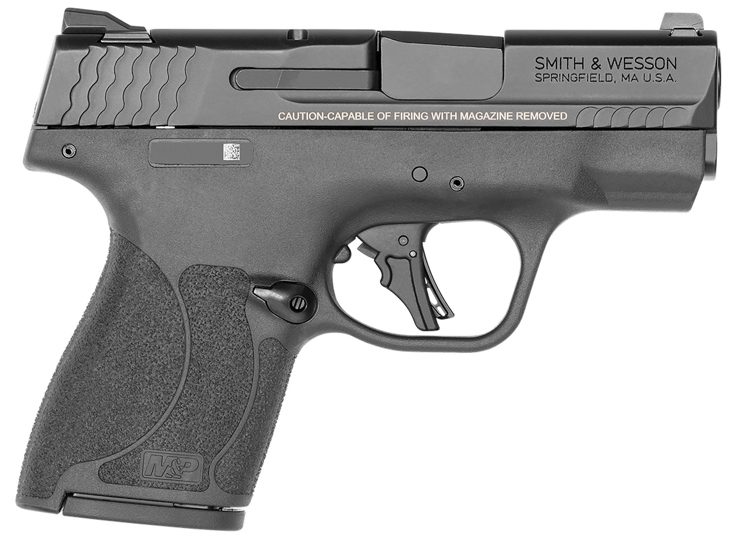 Smith & Wesson 14203 M&P Shield Plus Micro-Compact Frame 9mm Luger 10+1 3.10" Black Armornite Steel Barrel & Serrated Slide, Black Polymer Frame, Black Polymer Grip, Thumb Safety