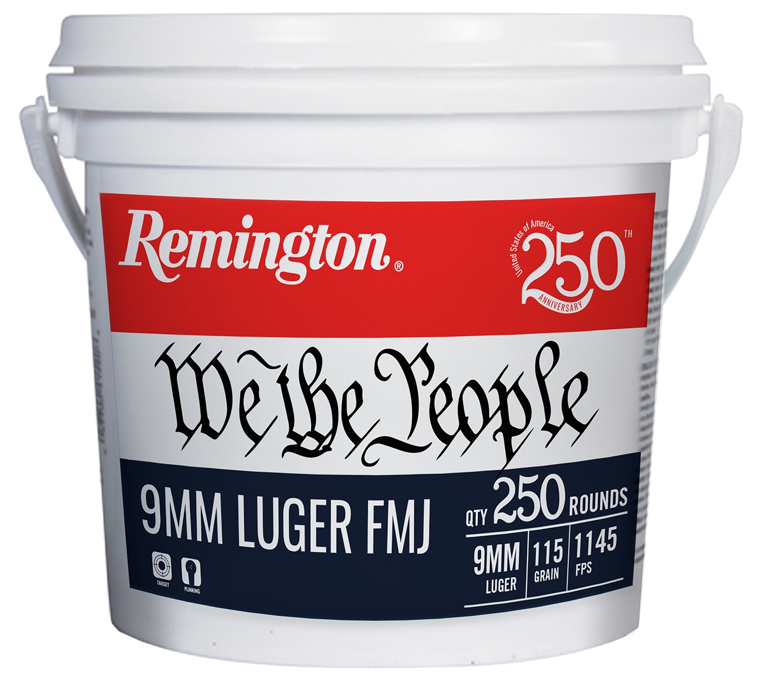 Remington Ammunition 21385 9mmLuger 115gr Full Metal Jacket 250 Per Box/4 Case