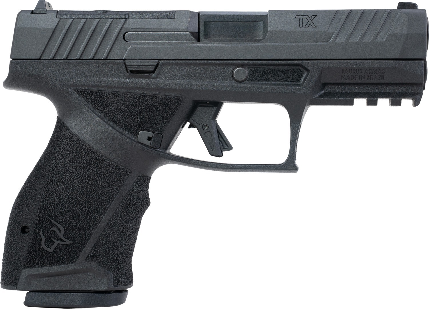 Taurus TX 9 Compact 9mm Luger 10+1 4" Black Barrel, Black Nitride Alloy Steel Optic Ready/Serrated Slide, Black Stainless Steel Frame w/Picatinny Rail, Interchangeable Backstrap Grip
