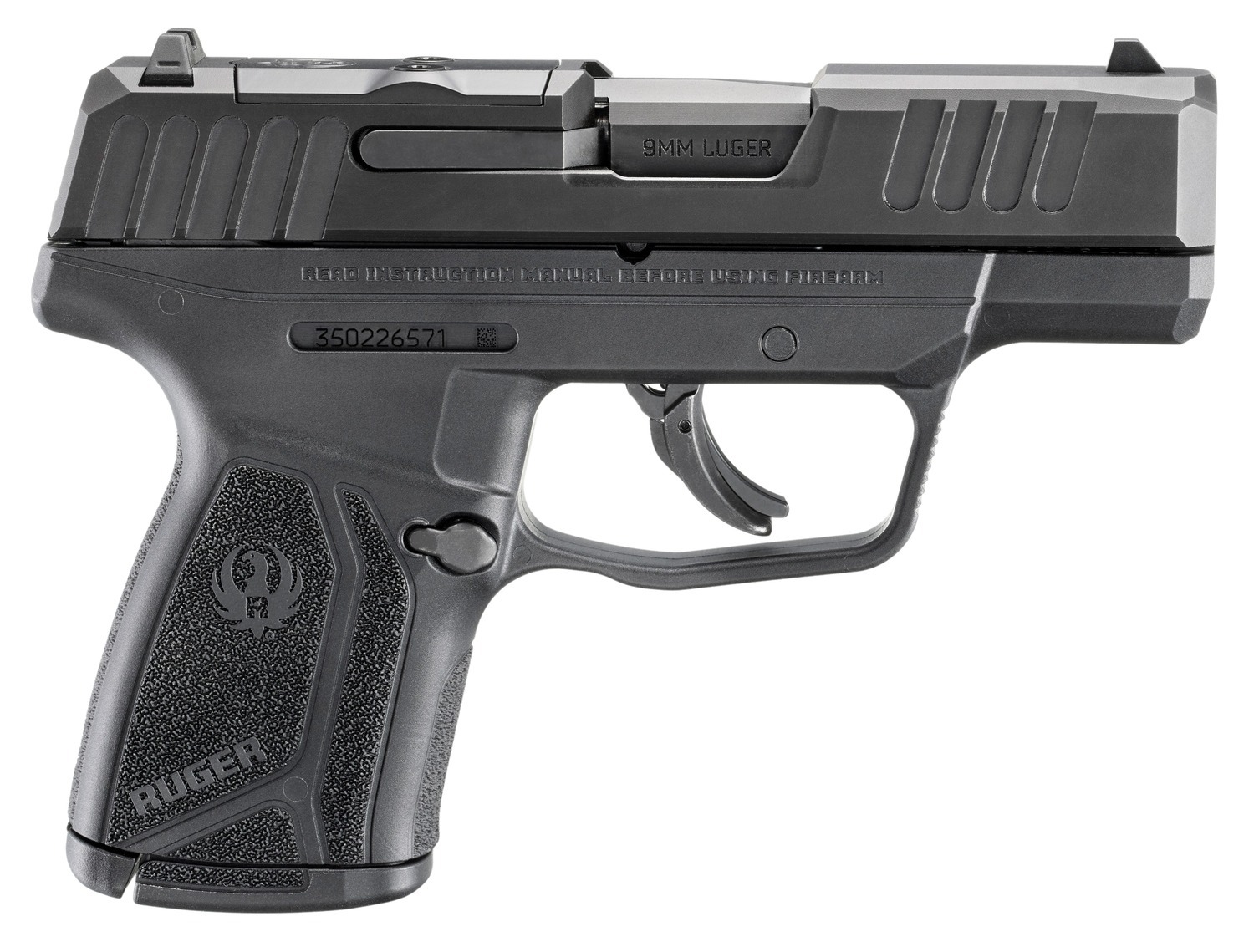 Ruger 3519 Max-9 Compact 9mm Luger 10+1 3.20" Black Nitride Alloy Steel Barrel & Optic Ready/Serrated Slide, Black Polymer Frame, Textured Grip, Shield RMSc/JPoint Footprint