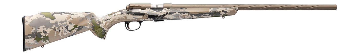 Browning 025260202 T-Bolt Speed 22 LR 10+1 22" Smoked Bronze Cerakote Spiral Fluted Threaded Barrel, Smoked Bronze Cerakote Steel Drilled & Tapped Receiver, Ovix Camo Fixed Synthetic Stock, Right Hand