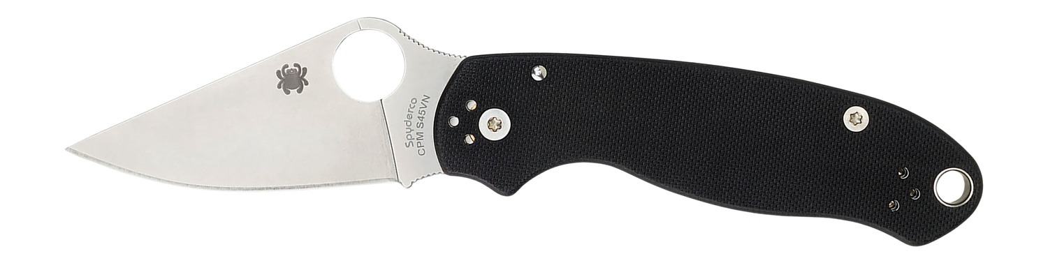 Spyderco C223GP Para 3 2.95" Folding Clip Point Plain Satin CPM S45VN SS Blade/ Black G10 Handle Includes Pocket Clip