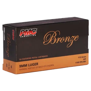 PMC Bronze 9mm Ammo 115 Grain Jacketed Hollow Point