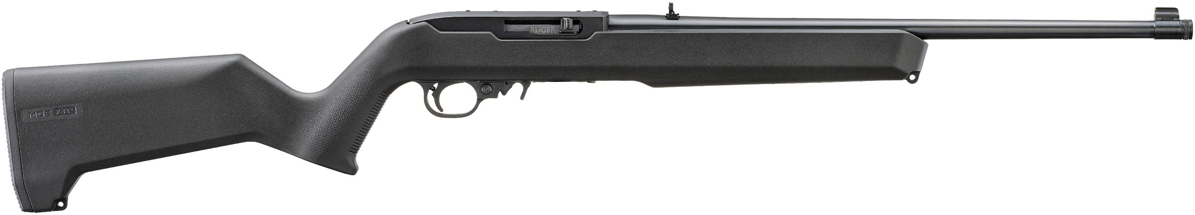 RUG 10/22 22LR 18.5 BLK MAGPUL MOE X-22 10RD