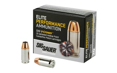 SIG SAUER Elite V-Crown .380 ACP 90-Grain JHP Ammo