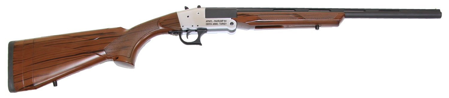 Rock Island TK104 Traditional Single Shot 410 Gauge with 20" Black Parkerized Barrel, 3" Chamber, 1rd Capacity, Silver Anodized Metal Finish & Woodgrain Finish Synthetic Stock Right Hand (Full Size)