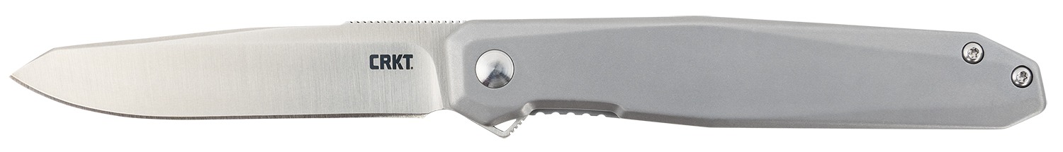 CRKT K230XXP Facet 3.37" Folding Sheepsfoot Plain Satin D2 Steel Blade/ Stainless Steel Handle Includes Pocket Clip